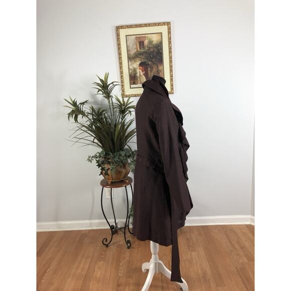 Sistè’s Made In Italy Pea Coat Purple SM Pocket Long Sleeve Open Wool Blended - Picture 2 of 11